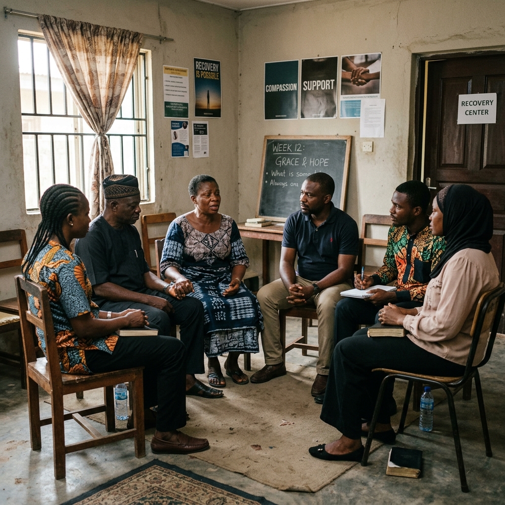 Addiction recovery and support session